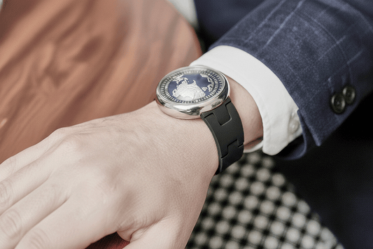 ROAN Straps | Black "Link-Style" FKM Rubber Watch Strap - Solid Three-Link Design - Waterproof & Dust-Resistant Premium Fluoroelastomer (19mm-24mm)