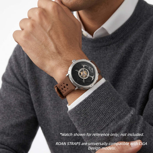 ROANSTRAPS | Espresso Brown - Aero-Vent Series | Premium FKM Rubber Watch Strap, Grade 5 Titanium Hardware