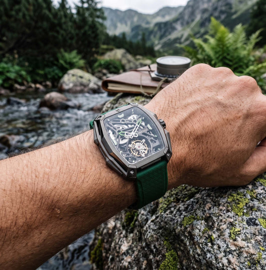 ROANSTRAPS | Forest Verdant Green FKM-Kautschukarmband – Titanbeschläge in Luft- und Raumfahrtqualität & maßgeschneiderte Anpassung