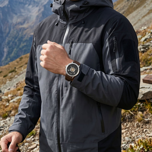 ROANSTRAPS | "Vintage Espresso" – Hochwertiges FKM-Kautschuk-Uhrenarmband, Schließe aus massivem Grade 5 Titan (Personalisierbare Gravur)