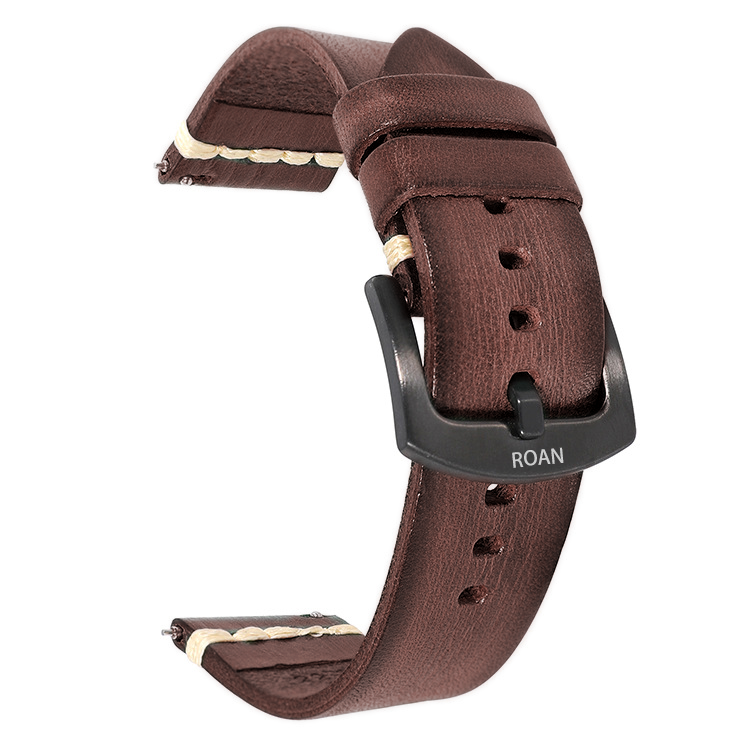 ROAN Straps | Blue Italian hand-tanned cowhide watch strap - Retro rugged style (20mm 22mm 24mm)