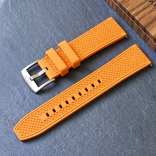 ROANSTRAPS | "Ignition Grid" - Premium FKM Rubber Watch Strap, Grade 5 Titanium Hardware (Custom Engraving Included)