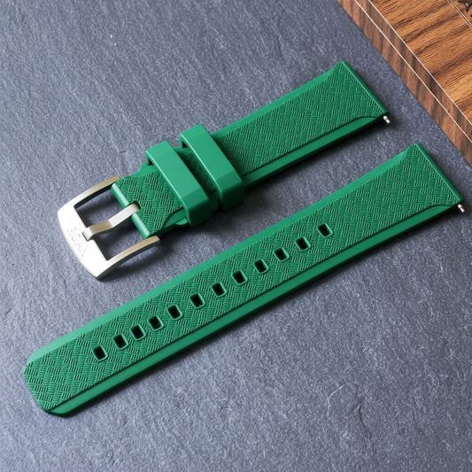 ROANSTRAPS | Forest Verdant Green FKM Rubber Strap - Aerospace-Grade Titanium Hardware & Bespoke Customization