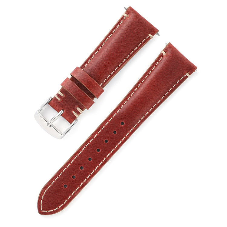 ROAN Vintage Forest Green Leather Watch Strap - Handstitched Italian Calfskin Band with 316L Stainless Steel Buckle