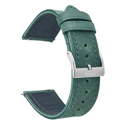ROAN Straps | Red Italian Leather Watch Strap with Silver Pin Buckle - Handmade Artisanal Watch Band (20mm 22mm 24mm)