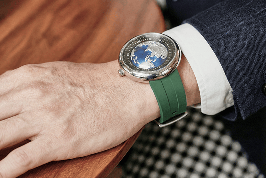 ROAN Watch Band | Green FMK Fluorine rubber strap - Three-dimensional ridge line design - Waterproof & Premium Sport Band（20mm 22mm 24mm)