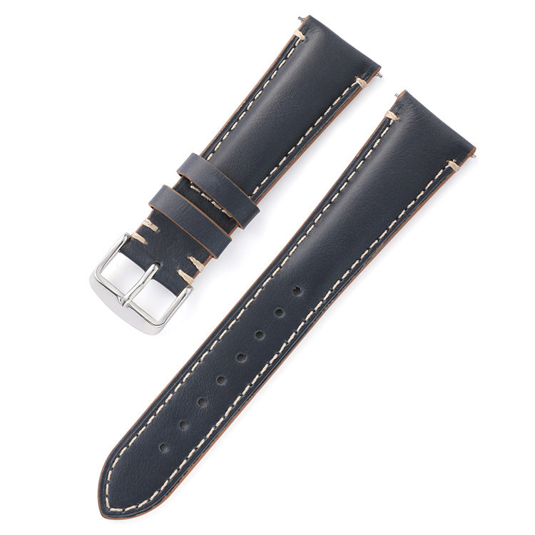 ROAN Vintage Forest Green Leather Watch Strap - Handstitched Italian Calfskin Band with 316L Stainless Steel Buckle