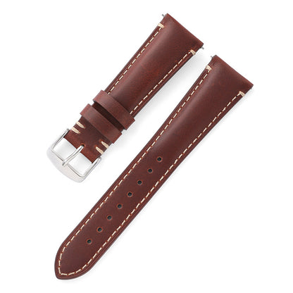 ROAN Vintage Forest Green Leather Watch Strap - Handstitched Italian Calfskin Band with 316L Stainless Steel Buckle