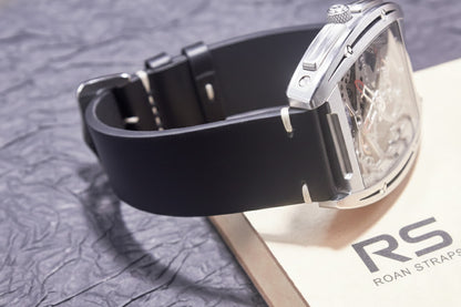 ROAN Straps | Black Handmade Crazy Horse Leather Watch Strap,Vintage Genuine Leather Band（ 18mm 19mm 20mm 21mm 22mm 24mm）