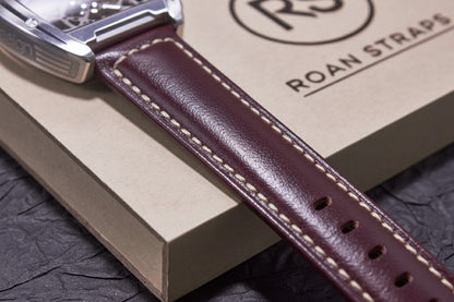 ROAN Straps | Wine Red Italian Calfskin Watch Strap - Artisan Tanned & Hand-Finishe（18mm 19mm 20mm 21mm 22mm)