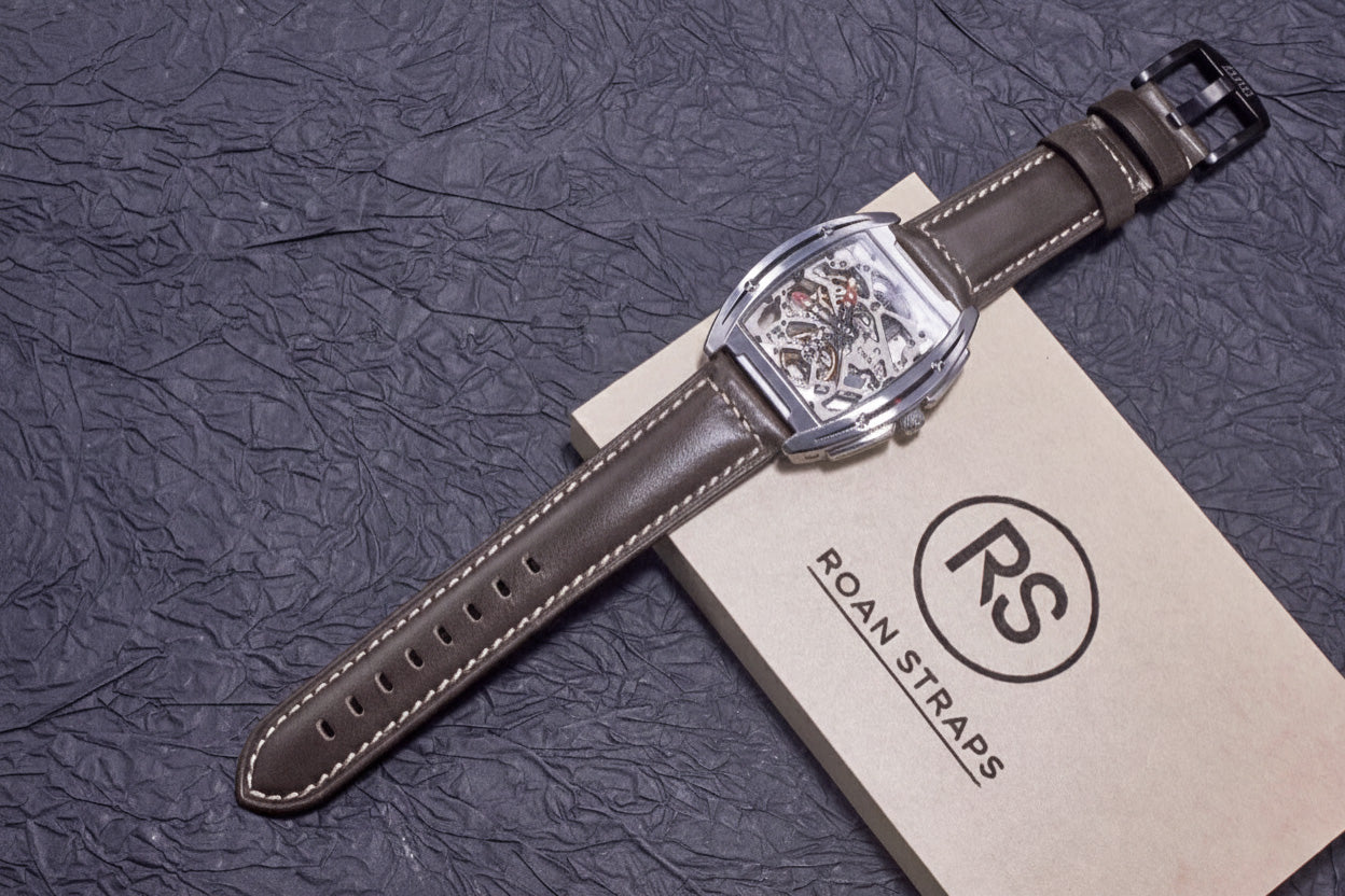 ROAN Straps  |  Gray Italian Calfskin Watch Strap - Artisan Tanned & Hand-Finished（18mm 19mm 20mm 21mm 22mm）