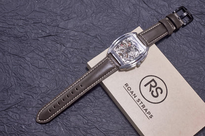 ROAN Straps  |  Gray Italian Calfskin Watch Strap - Artisan Tanned & Hand-Finished（18mm 19mm 20mm 21mm 22mm）