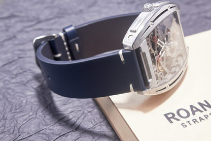 ROAN Straps | Dark Blue Handmade Crazy Horse Leather Watch Strap,Vintage Genuine Leather Band（ 18mm 19mm 20mm 21mm 22mm 24mm）