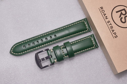 ROAN Straps | Dark Green Italian Calfskin Watch Strap - Artisan Tanned & Hand-Finishe（18mm 19mm 20mm 21mm 22mm)