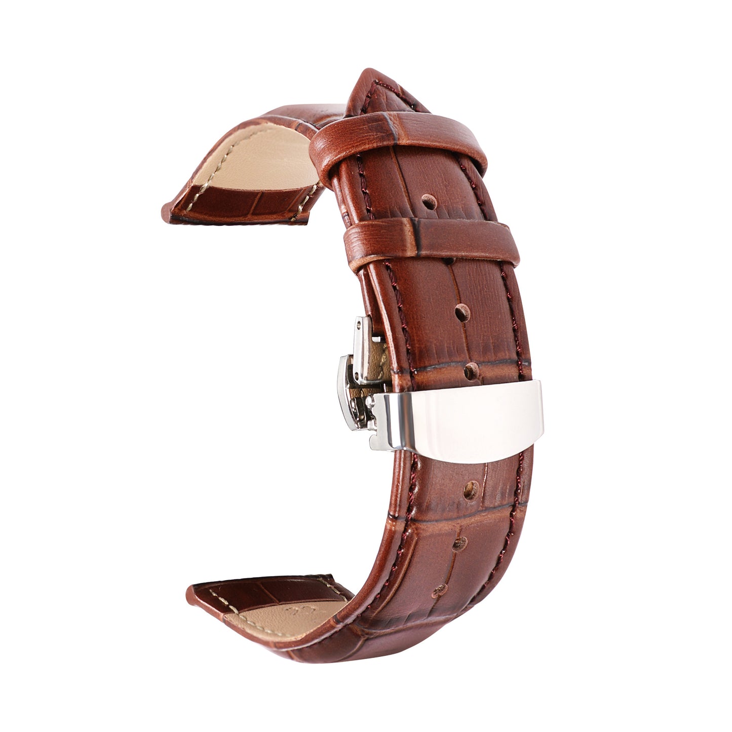 ROAN Heritage Alligator Grain Leather Strap with Deployant Clasp