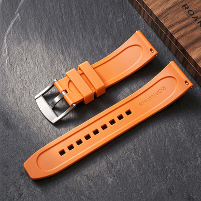 ROAN STRAPS | Pro-Vent Aerospace-Grade FKM Rubber Watch Band - Signal Solar Orange (20mm, 22mm)