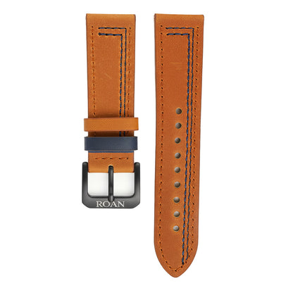 ROAN Straps  |  Genuine Leather Watch Strap - Vintage Dark Brown with Yellow Contrast Stitching(18mm 19mm 20mm 21mm 22mm 24mm)