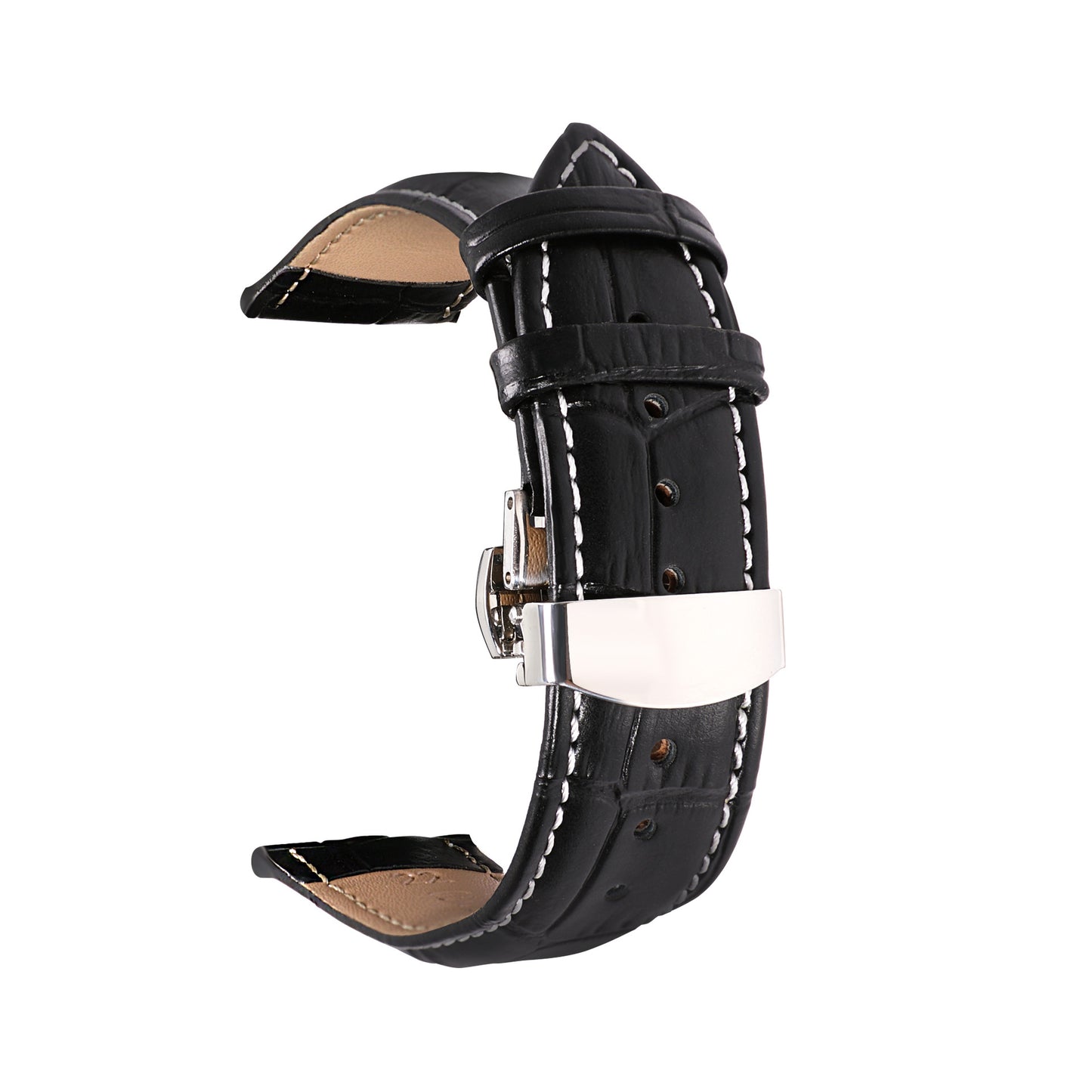 ROAN Heritage Alligator Grain Leather Strap with Deployant Clasp