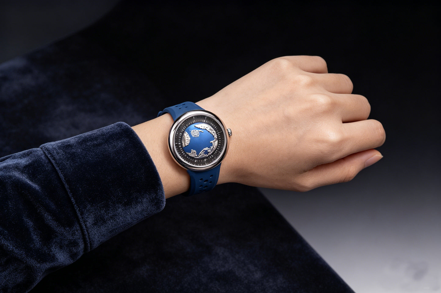 ROANSTRAPS | "Deep Ocean Horizon" - Premium FKM Rubber Watch Strap with Grade 5 Titanium Buckle (Custom Engraving)