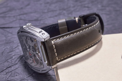 ROAN Straps  |  Gray Italian Calfskin Watch Strap - Artisan Tanned & Hand-Finished（18mm 19mm 20mm 21mm 22mm）