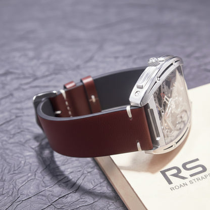 ROAN Straps | Wine Red Handmade Crazy Horse Leather Watch Strap,Vintage Genuine Leather Band（ 18mm 19mm 20mm 21mm 22mm 24mm）