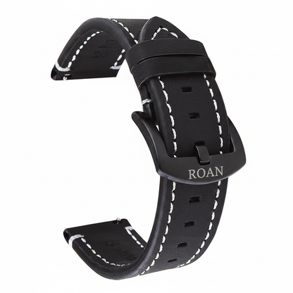 ROAN Straps | Gray Italian Leather Watch Strap Vintage Retro Design with Modern Craftsmanship（18mm 19mm 20mm 21mm 22mm 24mm)