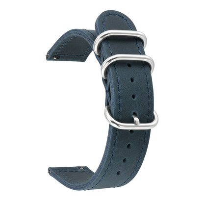 ROAN Straps | Handmade  Brown Italian Leather Watch Strap with Black Pin Buckle - Retro rugged aesthetic design (18mm 20mm 22mm)