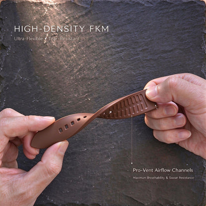 ROAN STRAPS | "Minimalist" Espresso Brown High-Density FKM Rubber Watch Strap with Pure Titanium Buckle (20mm/22mm/24mm)