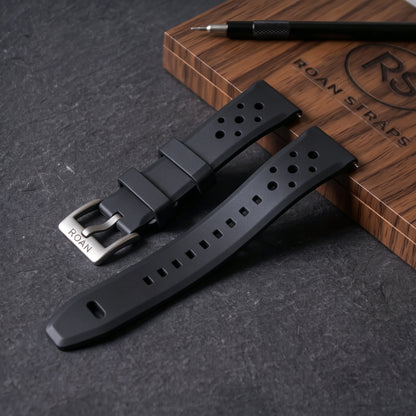 ROANSTRAPS | Phantom Black - Aero-Vent Series | Premium FKM Rubber Watch Strap