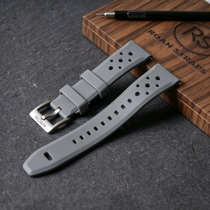 ROANSTRAPS | Steel Grey - Aero-Vent Series | Premium FKM Rubber Watch Strap