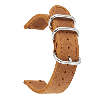 ROAN Straps | Handmade  Brown Italian Leather Watch Strap with Black Pin Buckle - Retro rugged aesthetic design (18mm 20mm 22mm)