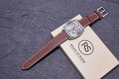 ROAN Straps | Wine Red Italian Leather Watch Strap - Vintage Retro Design with Modern Craftsmanship（18mm 19mm 20mm 21mm 22mm 24mm)
