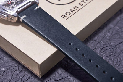 ROAN Straps | Dark Blue Handmade Crazy Horse Leather Watch Strap,Vintage Genuine Leather Band（ 18mm 19mm 20mm 21mm 22mm 24mm）