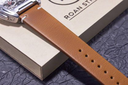 ROAN Straps | Yellowish-Brown Handmade Crazy Horse Leather Watch Strap,Vintage Genuine Leather Band（ 18mm 19mm 20mm 21mm 22mm 24mm）
