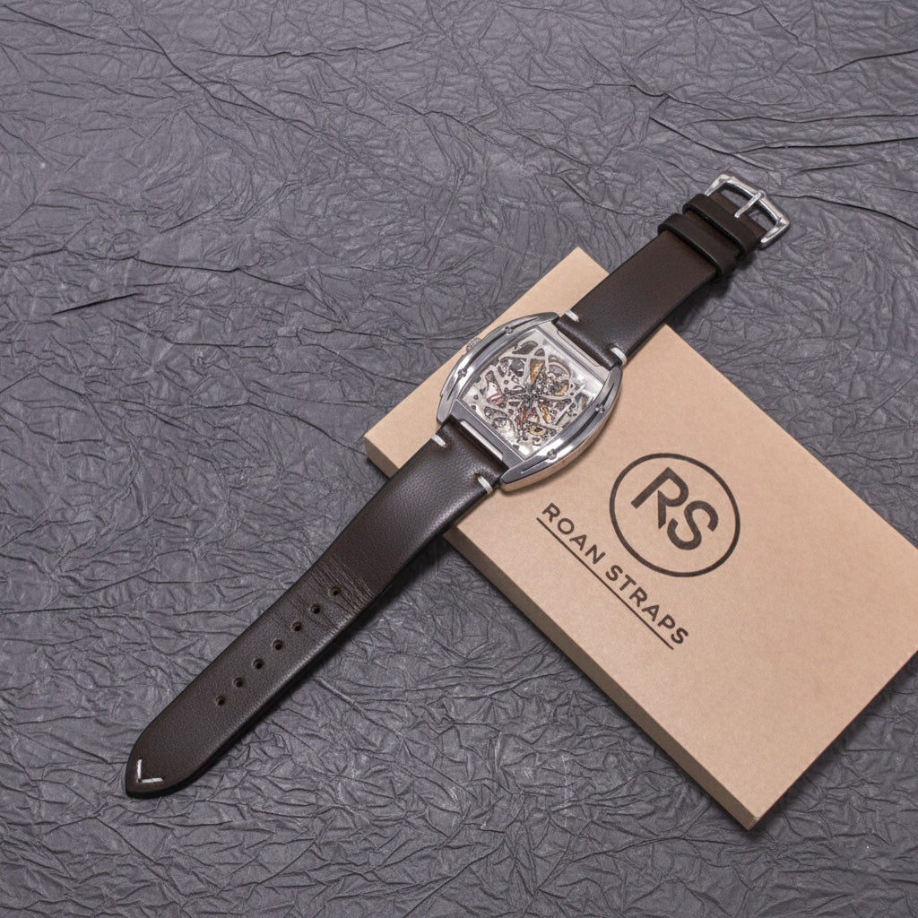 ROAN Straps | Army Green Handmade Crazy Horse Leather Watch Strap,Vintage Genuine Leather Band（18mm 19mm 20mm 21mm 22mm 24mm）