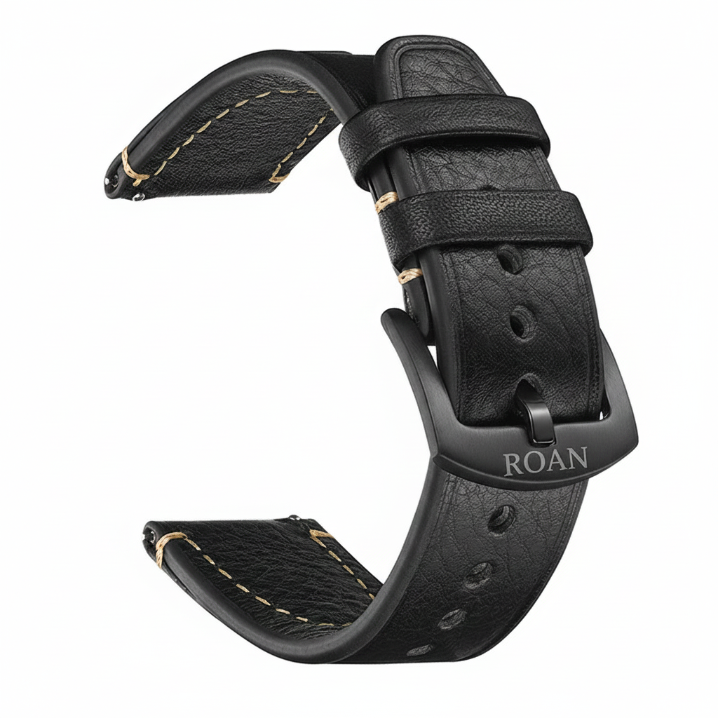 ROAN Straps  |  Dark Brown Crazy Horse Leather Watch Strap - Genuine Vintage Pull-up Leather Strap（18mm 20mm 22mm 24mm)