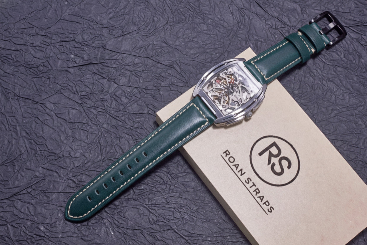 ROAN Straps | Dark Green Italian Calfskin Watch Strap - Artisan Tanned & Hand-Finishe（18mm 19mm 20mm 21mm 22mm)