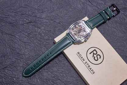 ROAN Straps | Dark Green Italian Calfskin Watch Strap - Artisan Tanned & Hand-Finishe（18mm 19mm 20mm 21mm 22mm)
