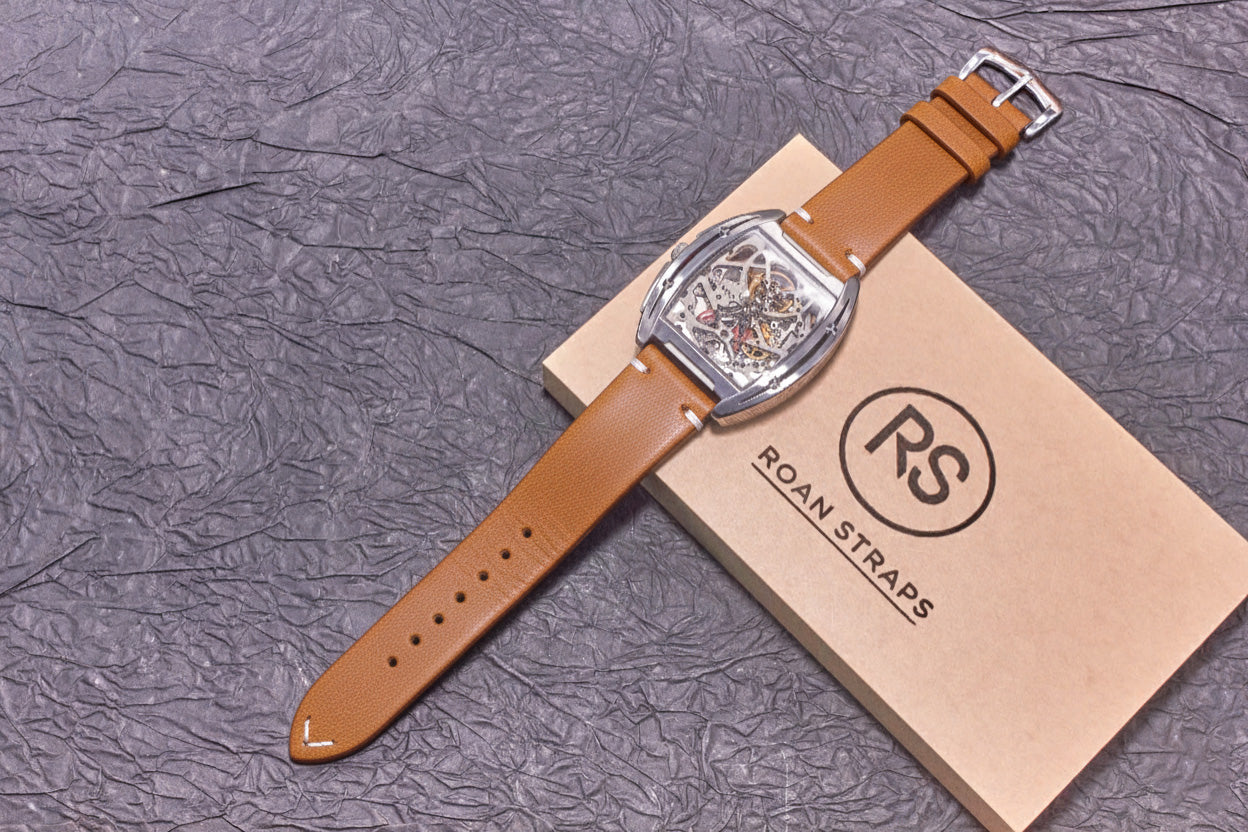ROAN Straps | Yellowish-Brown Handmade Crazy Horse Leather Watch Strap,Vintage Genuine Leather Band（ 18mm 19mm 20mm 21mm 22mm 24mm）