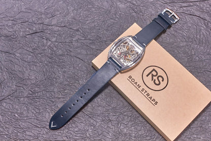 ROAN Straps | Dark Blue Handmade Crazy Horse Leather Watch Strap,Vintage Genuine Leather Band（ 18mm 19mm 20mm 21mm 22mm 24mm）