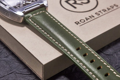 ROAN Straps  |  Army Green Italian Calfskin Watch Strap - Artisan Tanned & Hand-Finished（18mm 19mm 20mm 21mm 22mm）