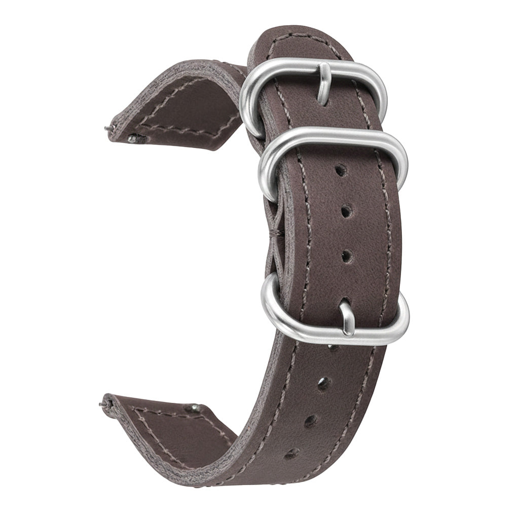 ROAN Straps | Handmade  Brown Italian Leather Watch Strap with Black Pin Buckle - Retro rugged aesthetic design (18mm 20mm 22mm)