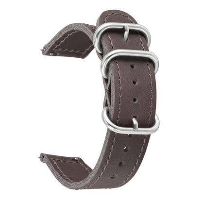 ROAN Straps | Handmade  Brown Italian Leather Watch Strap with Black Pin Buckle - Retro rugged aesthetic design (18mm 20mm 22mm)