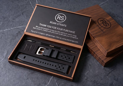 ROANSTRAPS | Phantom Black - Aero-Vent Series | Premium FKM Rubber Watch Strap