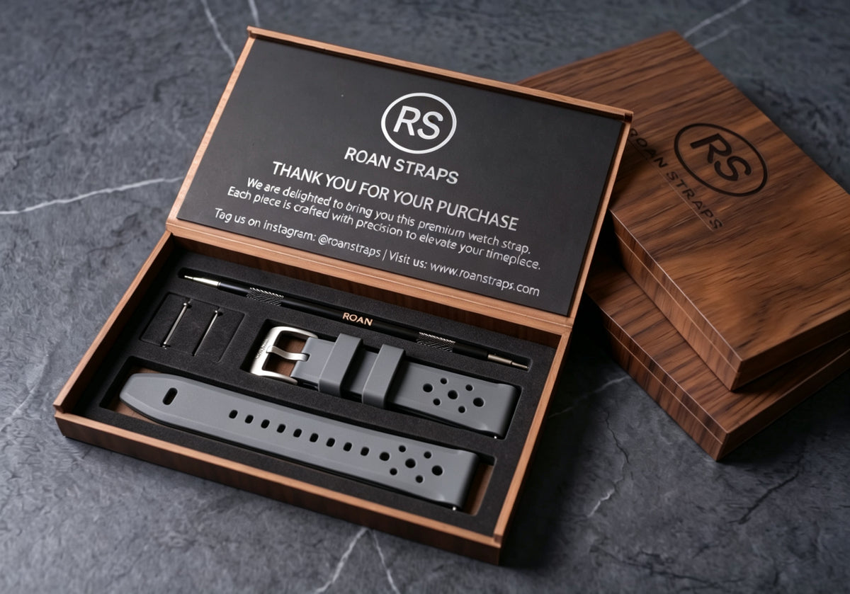 ROANSTRAPS | Steel Grey - Aero-Vent Series | Premium FKM Rubber Watch Strap