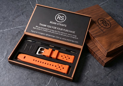 ROANSTRAPS | Vivid Orange - Aero-Vent Series | Premium FKM Rubber Watch Strap