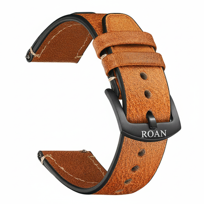 ROAN Straps  |  Dark Brown Crazy Horse Leather Watch Strap - Genuine Vintage Pull-up Leather Strap（18mm 20mm 22mm 24mm)