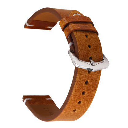 ROAN Straps | Yellowish-Brown Handmade Crazy Horse Leather Watch Strap,Vintage Genuine Leather Band（ 18mm 19mm 20mm 21mm 22mm 24mm）