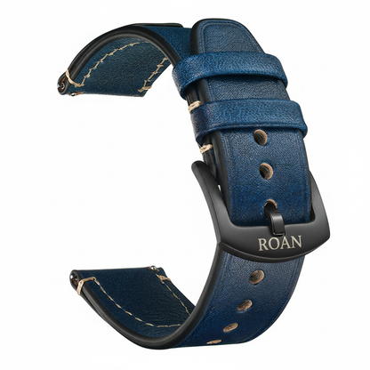 ROAN Straps  |  Dark Brown Crazy Horse Leather Watch Strap - Genuine Vintage Pull-up Leather Strap（18mm 20mm 22mm 24mm)