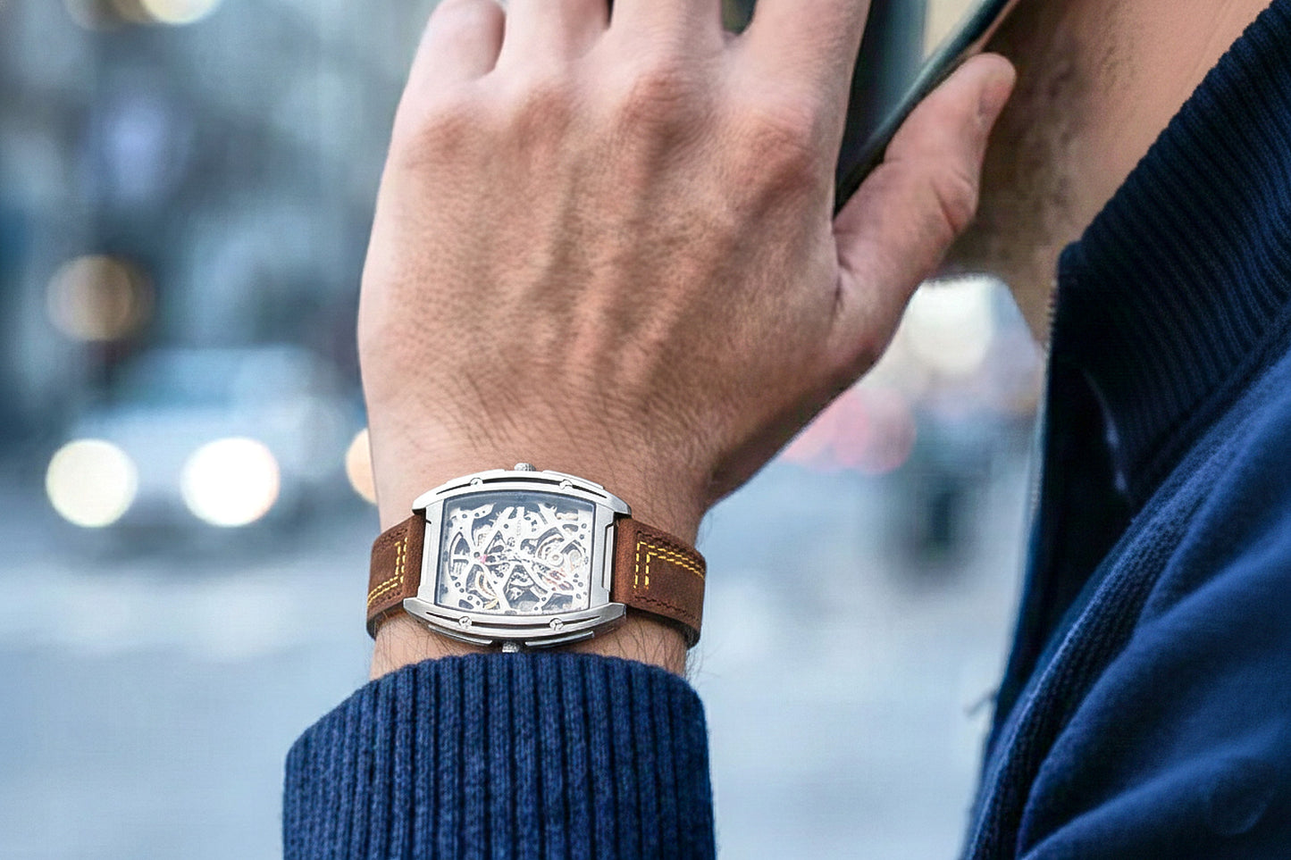 ROAN Straps  |  Genuine Leather Watch Strap - Vintage Dark Brown with Yellow Contrast Stitching(18mm 19mm 20mm 21mm 22mm 24mm)